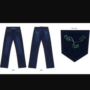 JEZBELROXII GIRLS Dark Blue Jeans Size 14 New